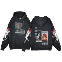 Jujutsu Kaisen Sukuna Distressed Retro Hoodie - Autumn/Winter Edition L black