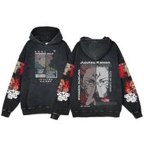 Jujutsu Kaisen Sukuna Distressed Retro Hoodie - Autumn/Winter Edition XL black
