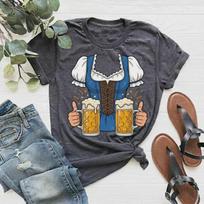 Juokingas Oktoberfest Dirndl kostiumo marškinėlis - Bavariško alaus festivalio marškinėlis, Vokiško Trachten aprangoos dovana moterims, Alaus mėgėjo marškinėlis 100 black