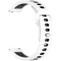 20MM 22MM Silicone Strap For Garmin forerunner 245 645 255 265 Horizontal Stripe Reversing Double Color Watch band Breathable Wr 22MM balta/juoda