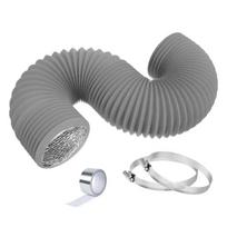 Air Ducting Flexible Aluminum Dryer Vent Hose Dryer Hose with 2 Clamps for HVAC Ventilation Heating Cooling Exhaust 1