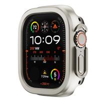 Aliuminio lydinio metalas + TPU dėklas Apple Watch Ultra 1/2/3 49mm apsauginiam rėmeliui apple Watch Series 11 10 9 8 7 6 5 46mm 42 45 41mm 42mm(S11/S10) smėlis