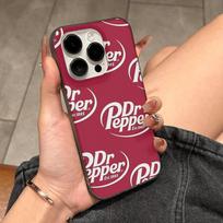 D-Dr Pepper Anime Phone Case For IPhone 17 16 15 14 13 12 11 Corrugated Frosted Soft Cover Anti-Slip iPhone 12 pro brown