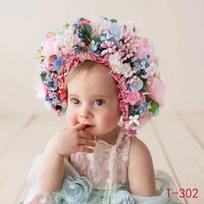 Newborn Photography Props Handmade Colorful Flower Bonnet Studio Shooting Posing Accessories Soft Photo Hat For Infant Baby Use Size fits all&Other gray