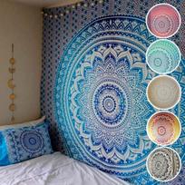 Jogos įranga Mandala Bohemijos jogos kilimėlis paplūdimio rankšluostis skara antklodė Indijos sieninis gobelenas 100X150CM blue