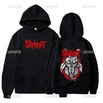 Vyriškas Moteriškas Vintažinis Slipknot Grupės Grafinis Gobtuvas, Retro Metalo Roko Muzikos Logotipo Spaudos Megztinis, Naujoviškas Madingas Žiemos Str XL black