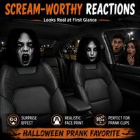 2 Pieces Halloween Scary Screaming Ghost Face Car Headrest Covers   Horror Prank Car Interior Decorations 1pc black