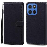 G57/G57 Power dėklas Motorola Moto G57, atverčiamas piniginė, odinis dangtelis Motorola G57, Power dėklas, magnetinis knygos dangtelis Fundas Moto G57 (G57 Power) juoda