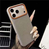 Luxury Business Magnetic Diamond Patterned Leather Case for iPhone 17 Pro 17 Pro Shockproof for Magsafe Metal Button Slim Cover iPhone17 Pro gray