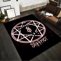 Slipknot Logo Red Hexagram Design Non-slip rug suitable for living room and bedroom sofas 80x120cm( 31x47in) white