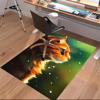 1pc Warrior Cats Print Area Rug - Soft, Washable Non-Slip Indoor Mat for Office Chairs, Living Room, Home Office Decorative Rug 60cmx90cm