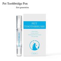 Pet Toothbrush Pen Teeth Cleaning Tool Breath Removing Dental Calculus Toothpaste Integrated Cat Dog Universal Pet Toothbrush white