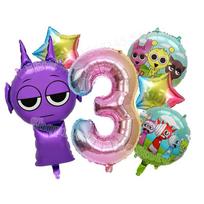 Sprunki Cute Balloons Kids New Digit 1-10 Party Decoration Boys Girls Birthday Baby Shower Gender Reveal Ballons Children Gift blue