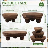 Wood Cake Stand With Leg Wooden Cake Holder For Dessert Display Wedding Party Decor, Cosmetic Storage Stand Flower Pot Holder