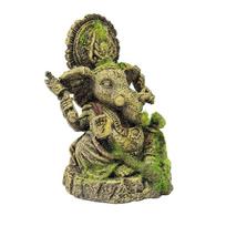 Aquarium Decoration Ancient Buddha Statue & Ganesha Sculpture, Resin Relief Crafts for Fish Tank Landscape, beige