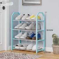 Space Saving Simple Shoe Rack Easy Installation Removable Shoe Shelf 4/5 Tiers Shoe Cabinet Dorm Accessories A4 gray