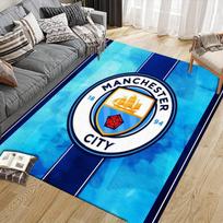 Man City Flannel Pattern Square Carpet,Area Rug,Carpet Rug for Living Room Bedroom Sofa Playroom Decor,Non-slip Floor Mat 40x60cm( 15x23in ) blue