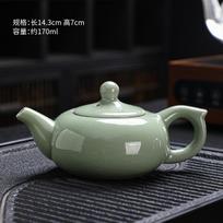 Ru kiln open ceramic teapot Kung Fu tea set single pot ice crack glaze bubble teapot shadow cyan purple glaze teapot gray