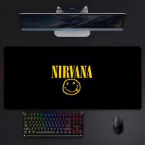 Classic Rock Band NNirvana Mouse Pad Large Gaming Mousepad With Stitched Edges Thickened Desk Mat Pc 800x300x2mm black