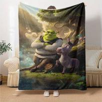 Shrek Theme Printed Blanket - Perfect for Couch, Bed, Travel & Outdoor Use | Machine Washable, Cozy & Durable. 80cmx120cm