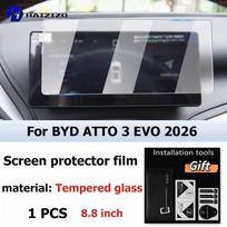 BYD ATTO 3 EVO 2026 Automobilio interjero GPS navigacijos matinis apsauginis nuo akinimo plėvelė LCD ekrano grūdinto stiklo plėvelė priedai High Definition