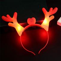Kalėdinė galvos juosta Šiaurės elnių ragai Hair Hoop Luminous Hair Band Kalėdiniai galvos apdangalai moterims merginų festivalio vakarėliui plaukų aksesuarai red
