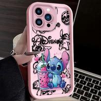 Disney Stitch Braškių Mielas Telefono Dėklas iPhone 16 15 14 13 12 11 Pro Max X XS Max XR 12 13 Mini 8Plus Smūgiams Atsparus Minkštas Dėklas For iPhone 13 Mini