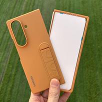 Samsung Galaxy Z Fold 7 Silikoninis dėklas su stoveliu Telefonui Verslo Minkštas Odos Pojūtis Apsauginis Smūgiams Atsparus Dangtelis Z Fold7 5G