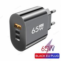 GaN USB C Charger Fast Charging EU US Plug 3 Ports 65W Quick Charge Phone Adapter For 15 14 Samgsung Wall Charger White EU
