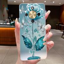For Honor Magic 8 Lite dėklas Gražus gėlės ir drugelio silikoninis skaidrus galinis dangtelis Minkštas TPU telefono dėklas Honor Magic8 Lite 5G Funda Honor Magic8 Lite