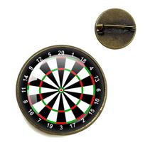 Dart Target Charm Brooch Glass Cabochon Digital Target Brooch Friends Jewelry Gift Pin For Friends Gifts 20mm black