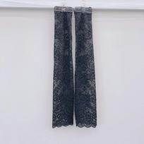 Mesh Lace Sun Protection Arm Sleeves Elastic Sleeve Floral Embroidery Floral Lace Arm Sleeves Breathable Arm Warmers gray