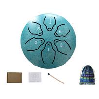 Outdoor rain drum Outdoor rain drum instrument, steel tongue drum rain chime waterproof 3-inch 6-note, mini hand drum žalia