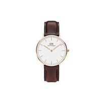 Daniel Wellington Laikrodis kvarcinis mechanizmas odinis dirželis baltas ciferblatas moteriškas laikrodis 30m atsparus vandeniui DW00100039 auksas