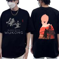 Game Black Myth: Wukong Graphic Print Shirt Tees Short Sleeve Women Men Personality Casual To XL gray