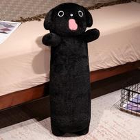 Kawaii ilgas šuo pliušinė pagalvė minkšti kimšti žaislai animacinis gyvūnas šuniukas lėlė miego pagalvė pagalvėlė gimtadienio dovana 60cm juoda