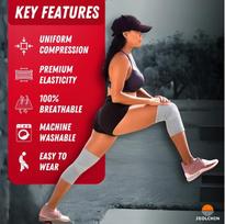 JEOLCHIN™ Premium Bamboo Knee Sleeves | Bamboo Compression Knee Sleeves | Perfect Knee Support for Men & Women | Knee caps for Men & Women for pa red