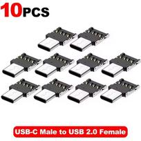 10Pcs Universal Type-C Micro Usb To Usb 2.0 Otg Adapter Connector For Cell Smartphone Usb2.0 Type C Micro Usb Otg Cable Adapter 10PCS