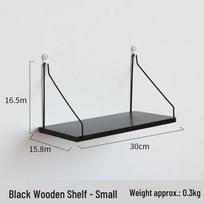 Solid Wood Floating Wall Shelf for Living Room, Hallway, or Bedroom Includes two hooks