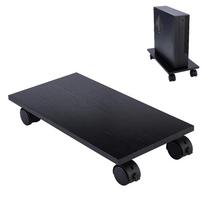 1set Wood & Alloy & Plastic Movable Storage Rack with Casters Rectangle Black 400x190x66mm
