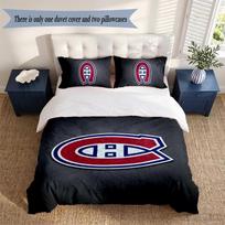 Montreal Canadiens 3‑Piece Bedding Set Soft Microfiber Duvet Cover Pillowcases Comfortable Bed Linen for Bedroom Decoration 140cmx210cm