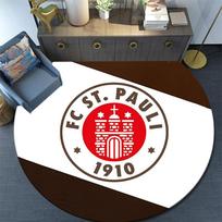 FC St. Pauli,Round Area Rug,Carpet Rug for Living Room Bedroom Sofa Playroom Decor,Non-slip Floor Mat 80cmx80cm