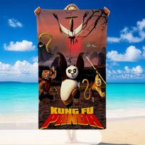 Quick Dry Beach Towel Kung Fu Panda Pattern, Lightweight Absorbent Towel for Pool Beach Vacation Use 70cmx140cm(27x55inch)