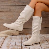 Women Winter Warm Suede Knee High Boots Round Toe Anti Slip Motorcycle Biker Shoes Plus Size Casual Fashion Footwear 41 beige