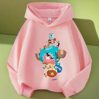 Kids Hoodie ONE PIECE Monkey D. Luffy Astronaut Printed Sweatshirt, Casual Cartoon Anime Pullover for Boys Girls, Comfortable 140 pink