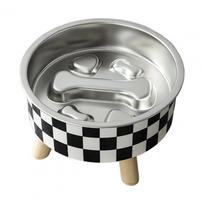 Slow Feeder Cat Bowl Anti Pet Bowl Elevated Cat Bowl with Removable Stainless Steel Slow Feeder Dish for Small Dogs Cats 2