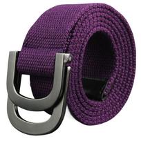 Unisex Drobės Diržas Su Dviguba Kilpa Sagtis Madingas Ir Universalus 110cm/43.31in violetinė