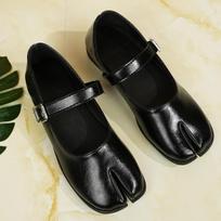 Prekės ženklo Mokasinai Madingi Skilti Pirštai Tabi Batai Moterims Juodi Tabis Kasdieniam Gyvenimui Stilingi Mary Jane Batai Moteriški Plokščiapadžiai Zapatos De Mujer 37 juoda