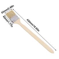 New Long Handle Marine Paint Brush Solid Wood Handle Mixed Pig Mane Hair Wall Painting Brush Elbow Shape Clean Brush Arts Crafts