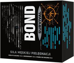 BOND Išgyvenimo Vyrų dovanų rinkinys - Aftershave 100 ml + Deodorantas 150 ml + Skustuvo putos 50 ml